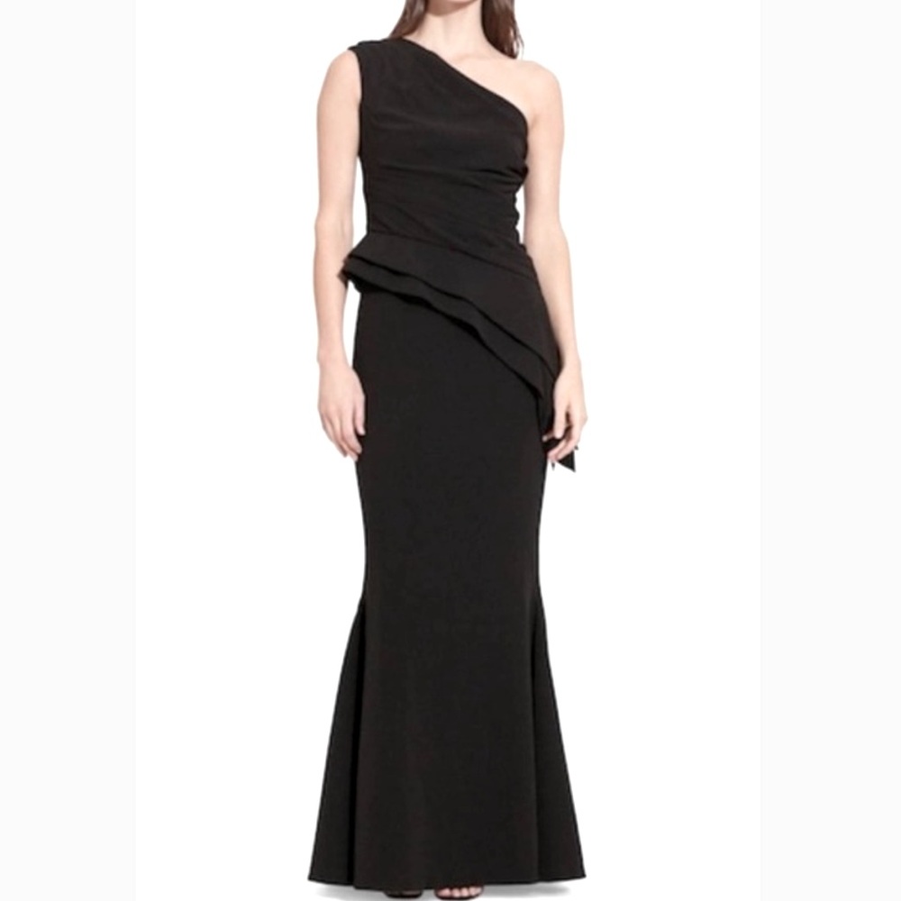 Ralph Lauren Womens One Shoulder Gown 12 Black Cocktail Prom Wedding Bridal HoCo